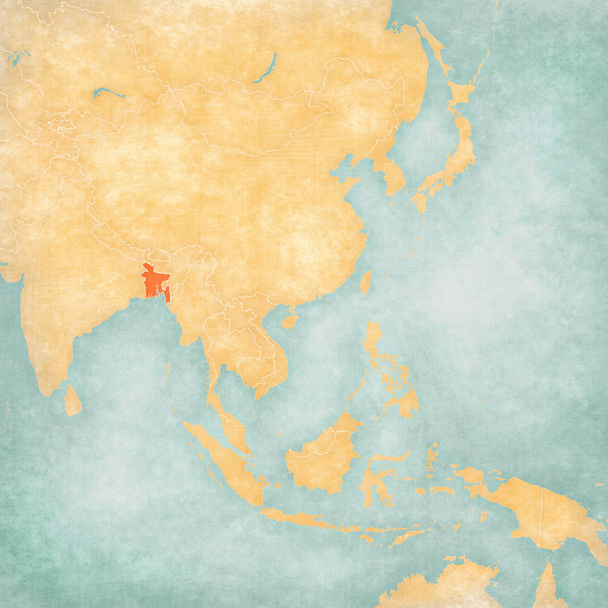 Χάρτης της Ανατολικής Ασίας - Μπαγκλαντές - Φωτογραφία, εικόνα