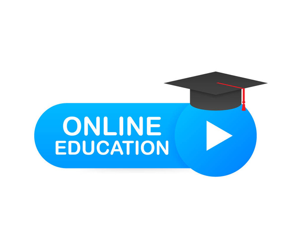 Banner conceito educação on-line. Cursos de formação online. Tutoriais, e-learning. Ilustração vetorial
. - Vetor, Imagem