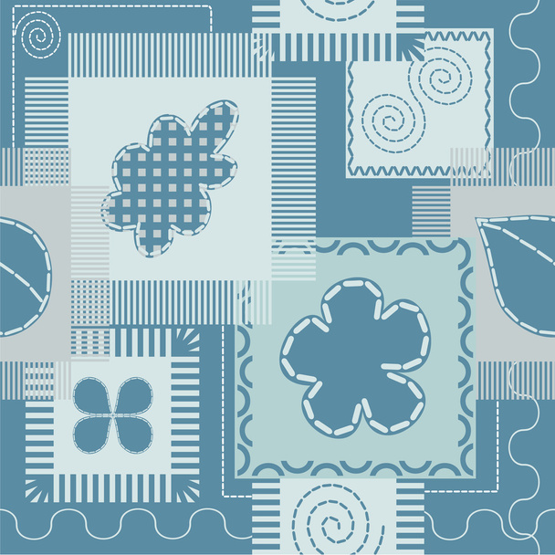 patches en steek naadloze patroon - Vector, afbeelding