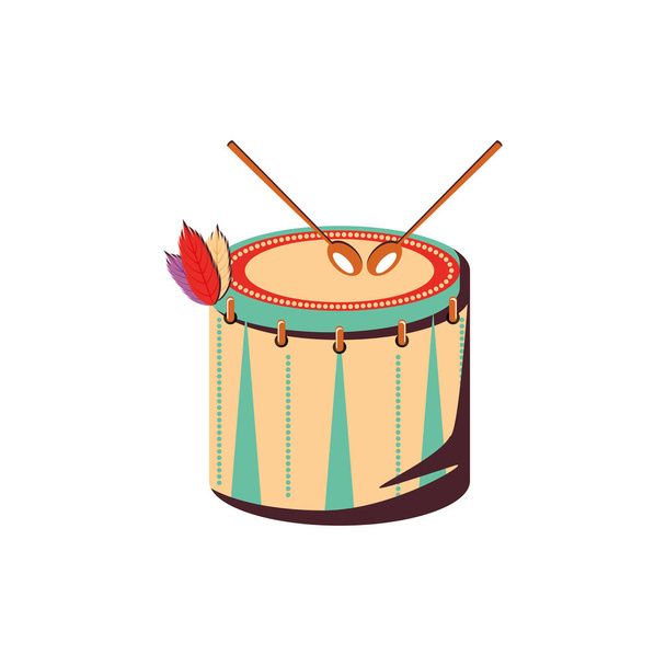 carnival drum instrument icon - Vector, Image