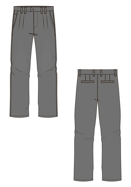 Vector illustration of mens jeans. Front and back - Vector, Image