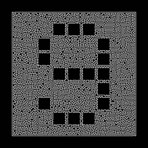 Nummer 9 im Labyrinth-Rahmen. Labyrinth technische Buchstaben linear s - Foto, Bild