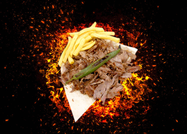 doner kebab grilled beef meat.  - Photo, Image
