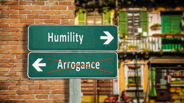 Señal de calle hacia la humildad
 - Foto, imagen