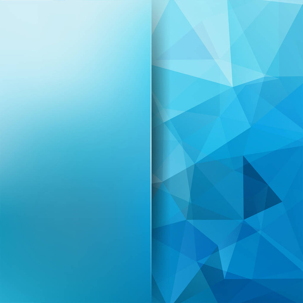 Háttér készült kék háromszögek. Négyzet összetétel geometriai alakzatokkal és homályos elemekkel. 10. rész - Vektor, kép