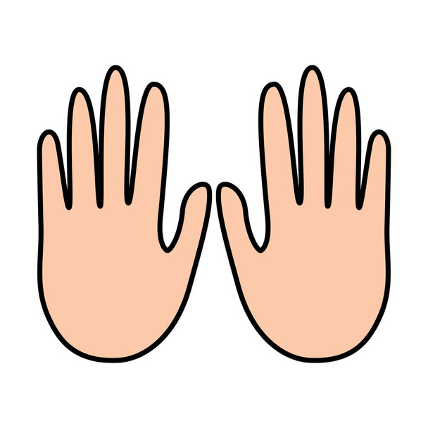 руки, показывающие пять пальцев
 - Вектор,изображение
