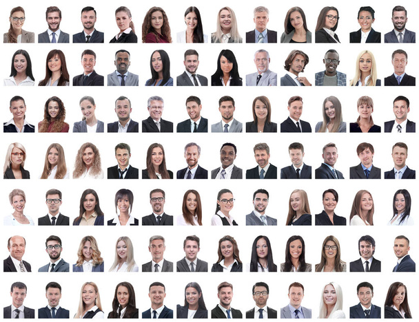 sikeres, fehér alapon elszigetelt alkalmazottak portréi - Fotó, kép