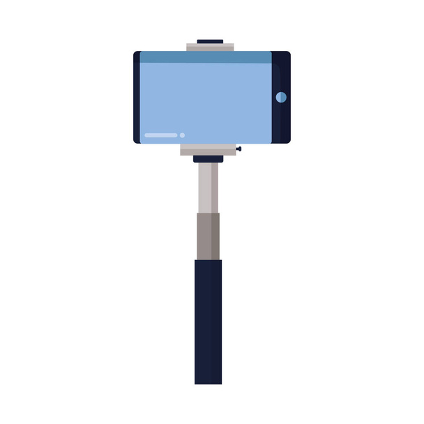 smartphone in selfie stick - Vector, Image