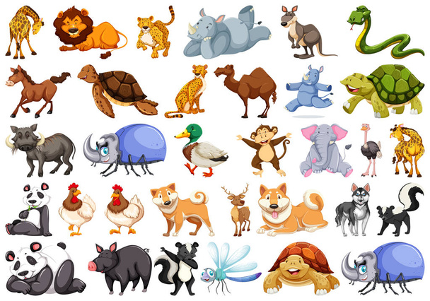 Σύνολο χαρακτήρων των ζώων - Διάνυσμα, εικόνα