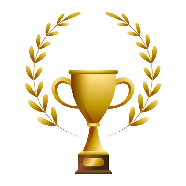 Trofeo de oro conLaurel Whreat
 - Vector, Imagen