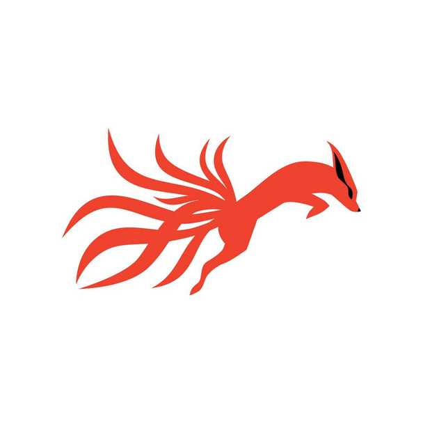 nine tails fox logo vector icon illustration - Vector, Image