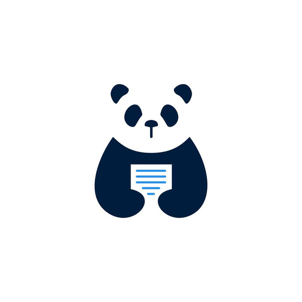 panda paper logo vector icon illustration - Vector, Image