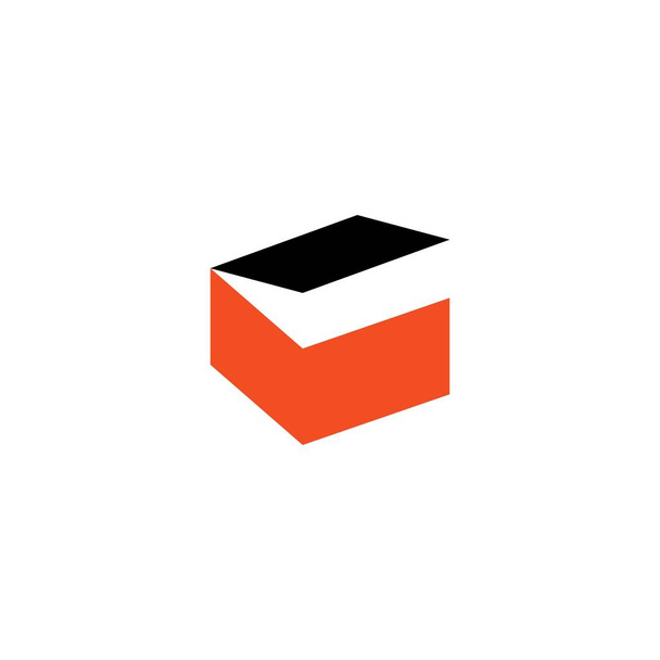 açık kutu unbox unboxing logo vektör simgesi illüstrasyon - Vektör, Görsel