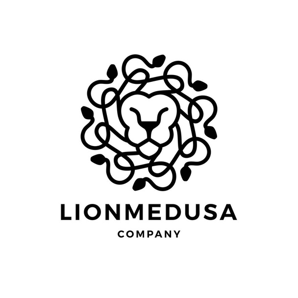 Lion Medusa Gorgona logo vector pictogram illustratie - Vector, afbeelding