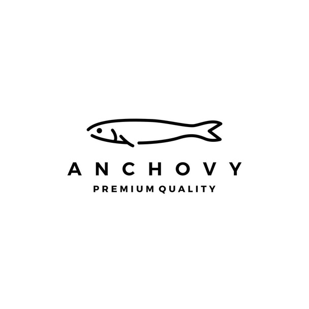 アンチョビ魚ロゴベクトルアイコンシーフードイラスト - ベクター画像