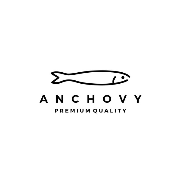 アンチョビ魚ロゴベクトルアイコンシーフードイラスト - ベクター画像