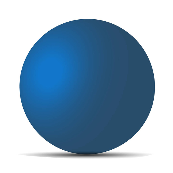 Blue realistic matte sphere isolated on white. Vector illustration for your design. Eps 10 - Vector, Image