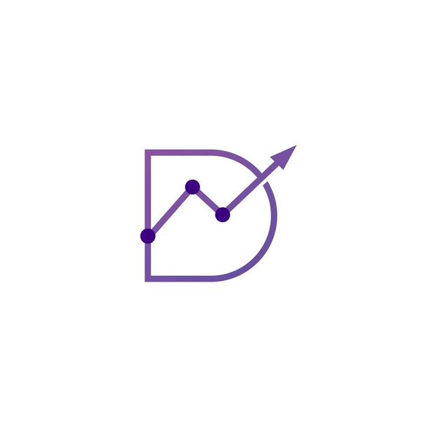 d letter stats logo vector icon - Vector, Image