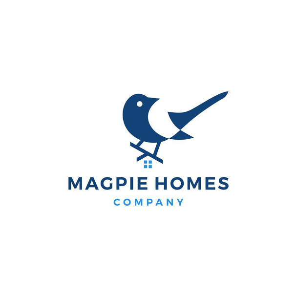 Magpie domy dom ikona ilustracja logo wektor - Wektor, obraz