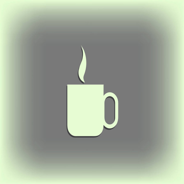 Кофейная чашка векторный плоский значок. Чашка чая. Изображение значка кофе
. - Вектор,изображение