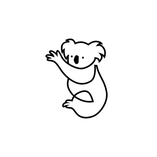 koala logo vector icono línea esquema ilustración
 - Vector, Imagen