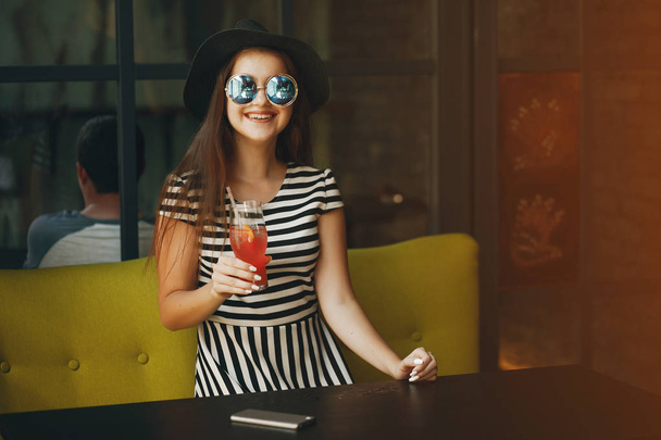 girl with cocktail - Photo, image