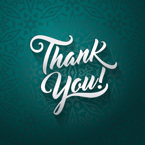 Thank you beautiful lettering text vector illustration. Thank You greeting card for presentation slide - Vector, Image