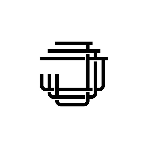 Triple j monogram jjj brief hipster lettermark logo voor branding of t shirt ontwerpen - Vector, afbeelding