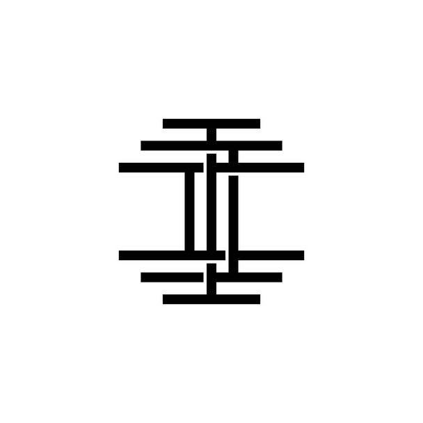 tripla i monogram iii levél csípő lettermark logó branding vagy t shirt design - Vektor, kép