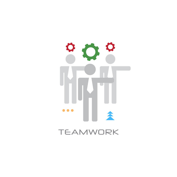 успешная концепция командного процесса Предприниматели команды работают вместе люди сотрудничество линии стиль белый фон
 - Вектор,изображение