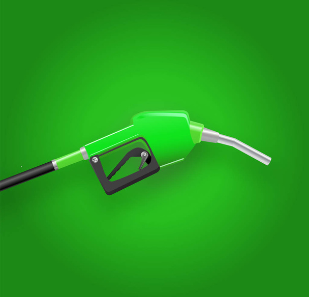 Filling gun. gas refueling nozzle, gasoline pump 3d render. Fuel vector illustration. - Vector, Image
