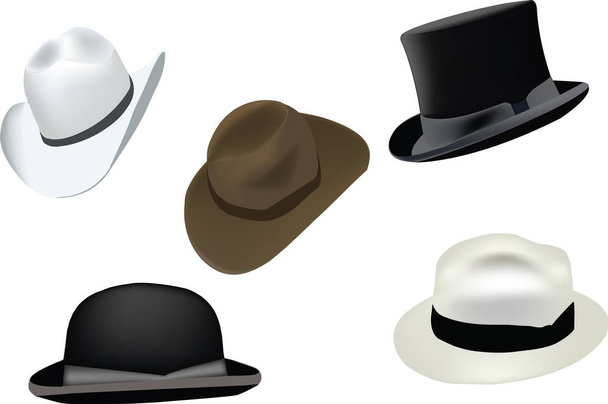 různé klobouky každého typu a třídy použití - Vektor, obrázek