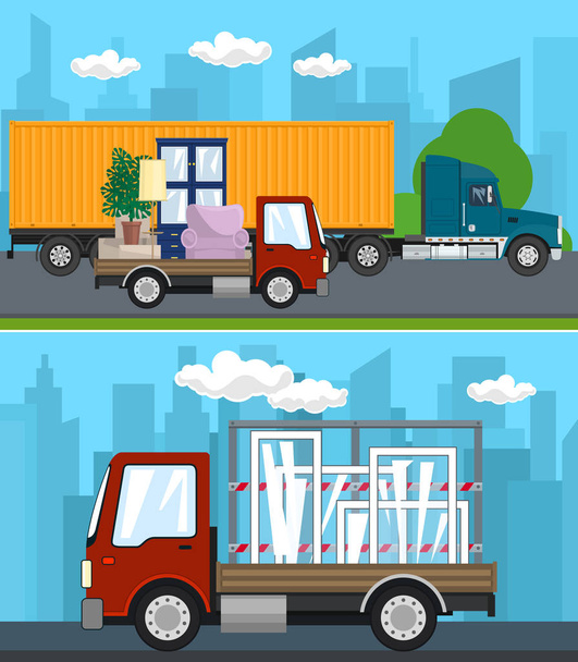 Set van vervoer en logistiek - Vector, afbeelding
