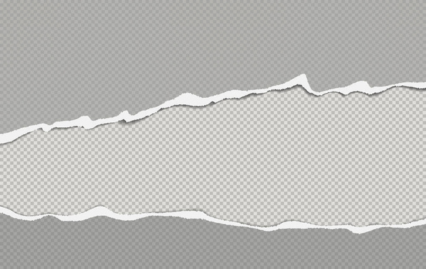 Conjunto de tiras de papel horizontales grises rasgadas al cuadrado con espacio para texto. Fondo de ilustración vectorial
 - Vector, imagen