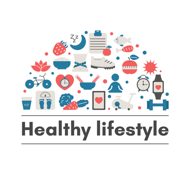 Healthy Lifestyle Background - Vector, Image