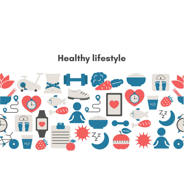 Healthy Lifestyle Background - Vector, afbeelding