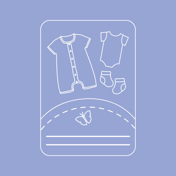 Vector illustration with baby clothes. Slip, socks - Vector, Image