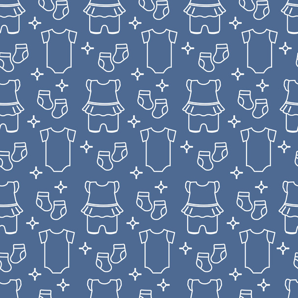 Seamless pattern with baby clothes. - ベクター画像