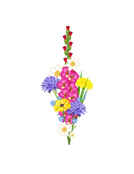 Ramo de flores decoración aislada
 - Vector, Imagen