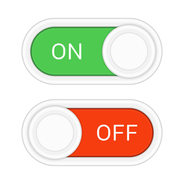 On and off slider buttons. - Vetor, Imagem