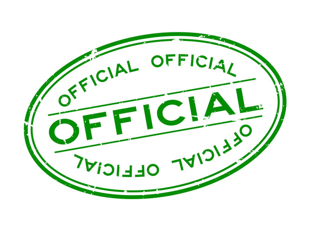 Grunge vert mot officiel timbre de joint en caoutchouc ovale sur fond blanc
 - Vecteur, image