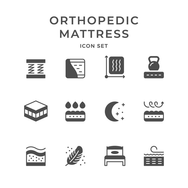 Set icone del materasso ortopedico
 - Vettoriali, immagini