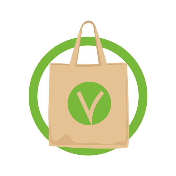 Eco Fabric Green Cloth Bag - Vector, Image