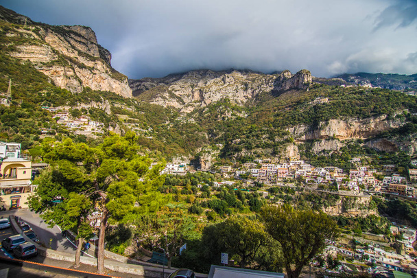 Beautiful coastal towns of Italy scenic Positano in Amalfi coast - Fotó, kép