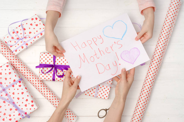 Handmade postcard for mothers day - Foto, immagini