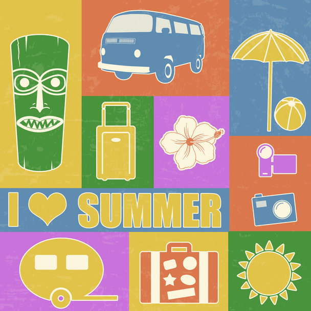 Vintage summer poster - Vektor, kép