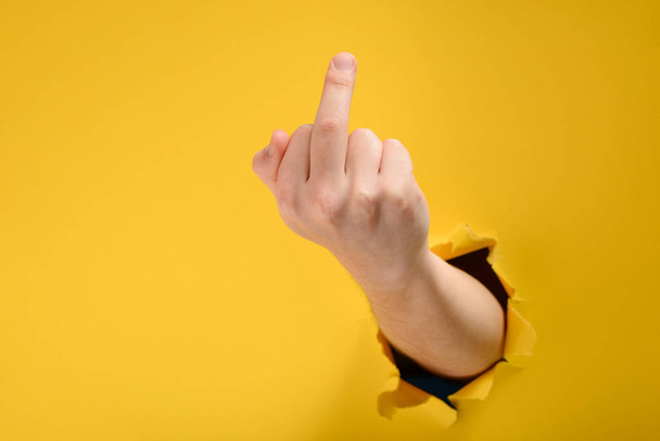 Hand showing middle finger - Photo, Image