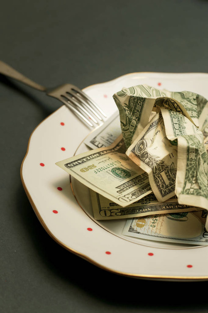 Προϋπολογισμό των νοικοκυριών - χρήματα για φαγητό - Φωτογραφία, εικόνα