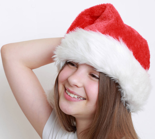 kid in santa hat - Photo, Image