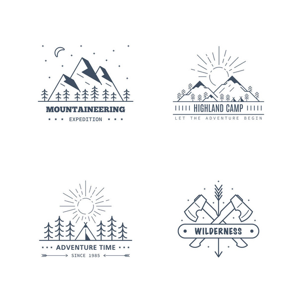 野外活動のロゴを設定 - ベクター画像